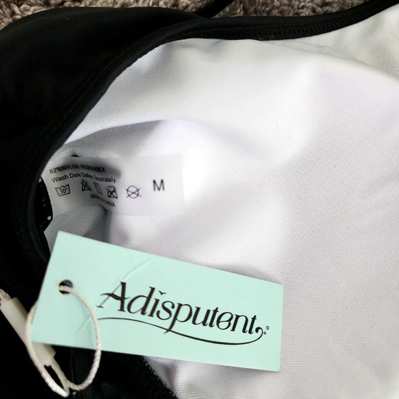Adisputent Tankini top for high waisted bottom Swimwear black Medium BNWT - Picture 7 of 7